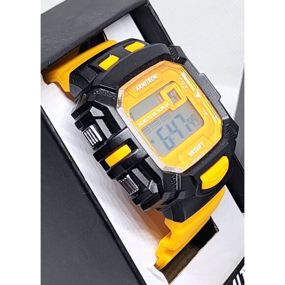 Armitron Pro Sport Yellow-Black Watch: Water-Resistant with Dual Time & Chronogr - Picture 3 of 15